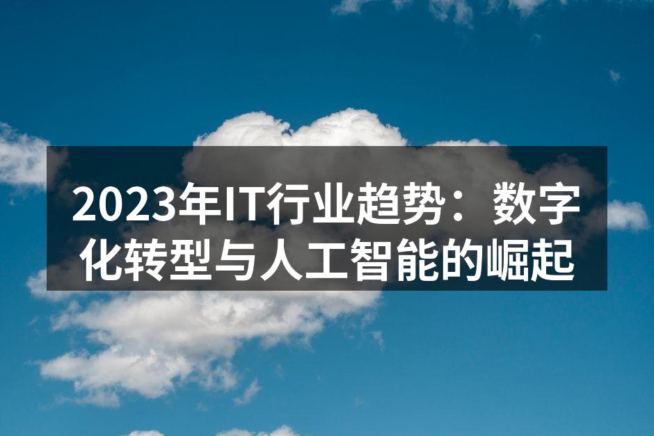 2023年IT行业趋势：数字化转型与人工