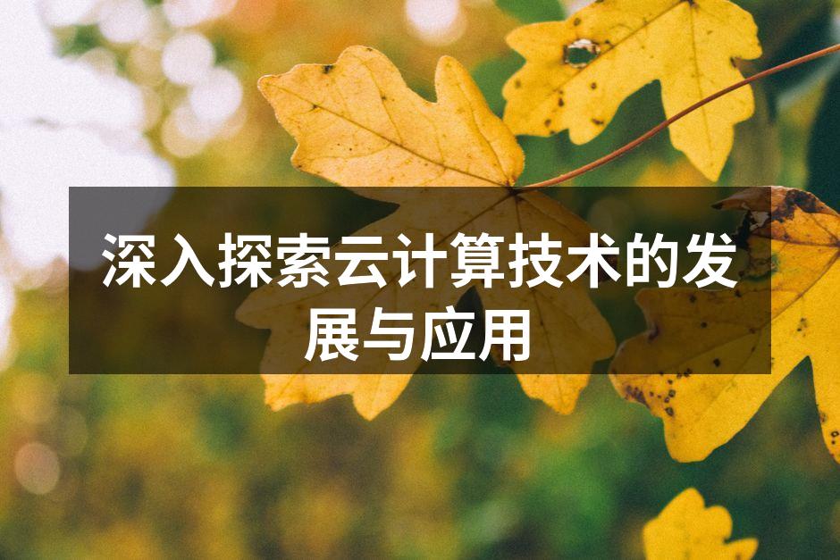 深入探索云计算技术的发展与应用